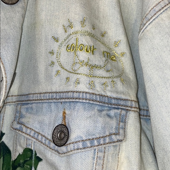 Denim Jacket Yellow Ombré Flowers Desigual - Picture 4 of 6